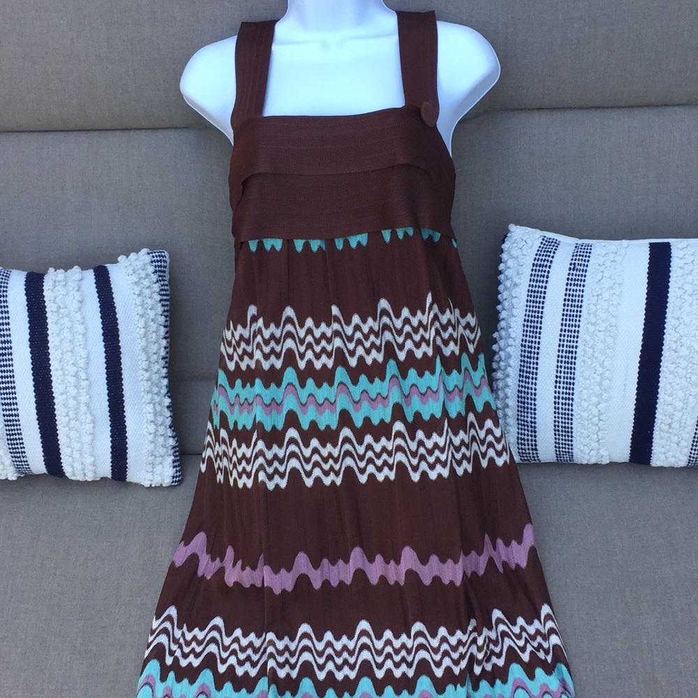 MISSONI Italy Orange Label Signature Zigzag Knit Dress